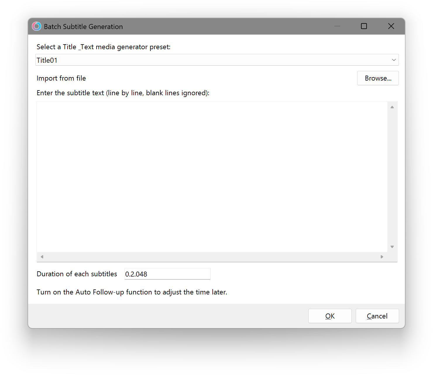 Batch Subtitle Generation