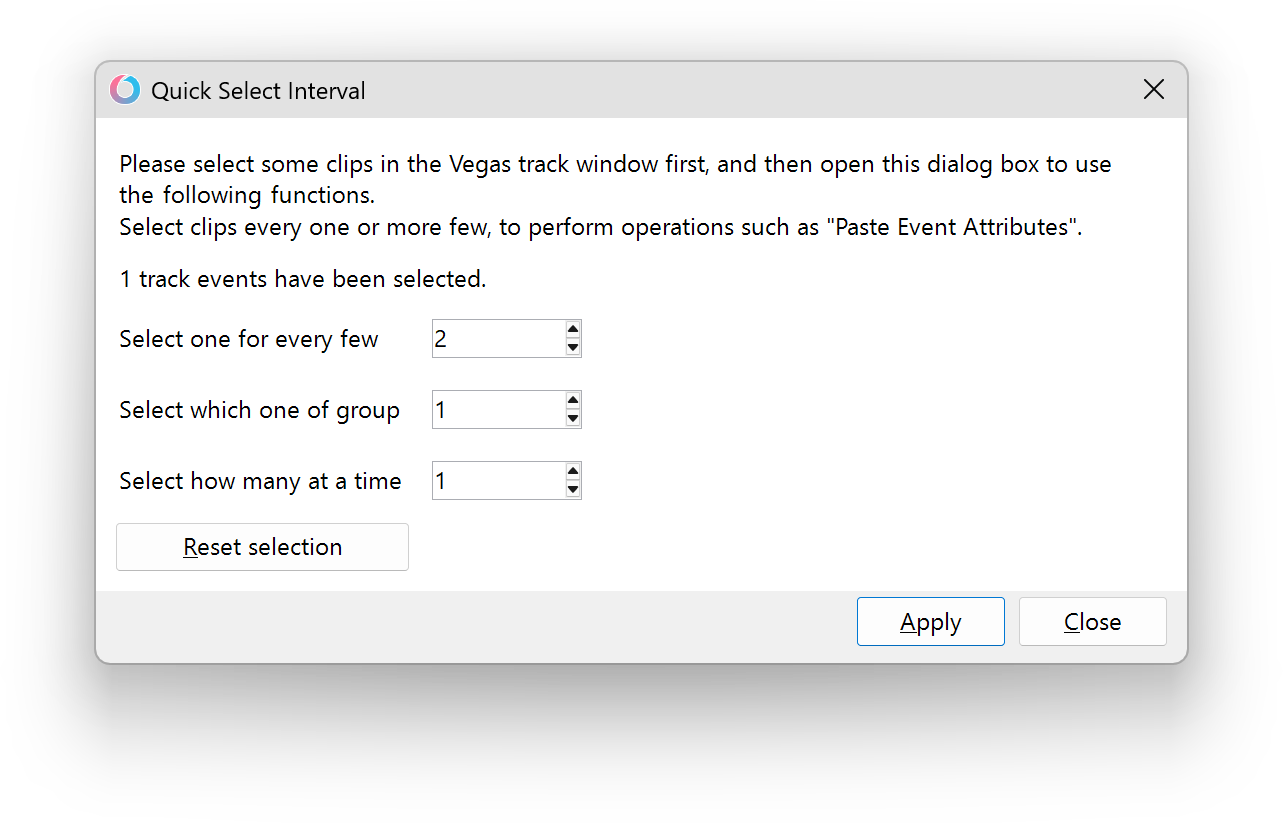 Quick Select Interval